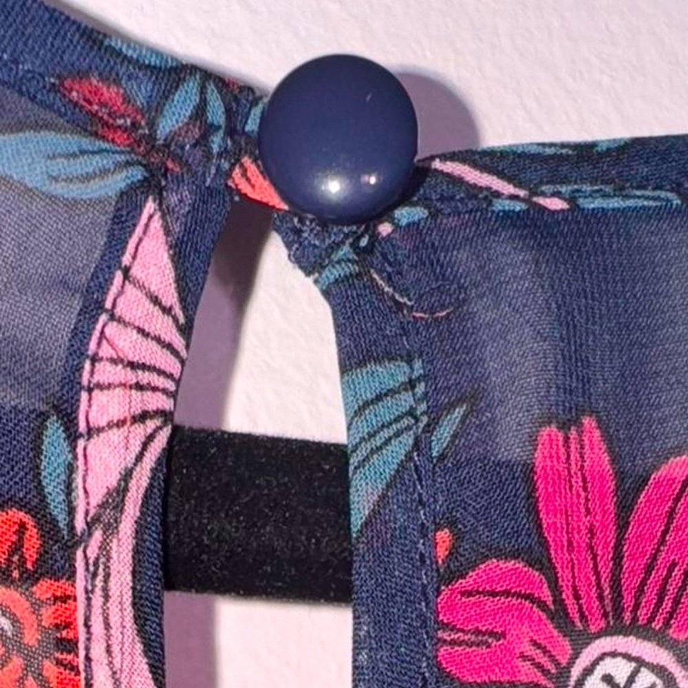 Tacera Floral Maxi Dress in Navy with Pink & Orange Blooms - Picture 5 of 7